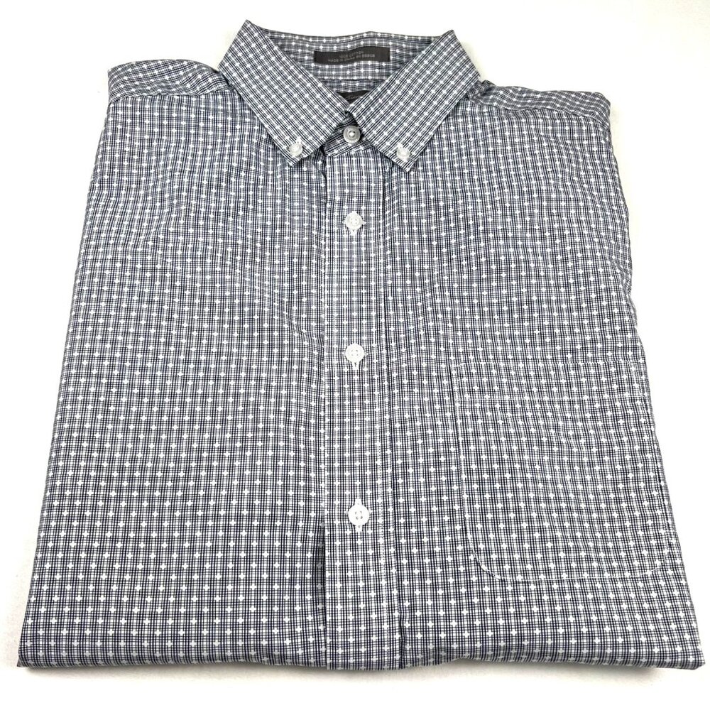 Daniel Cremieux Signature Collection Mens Checkered Short Sleeve Shirt Large